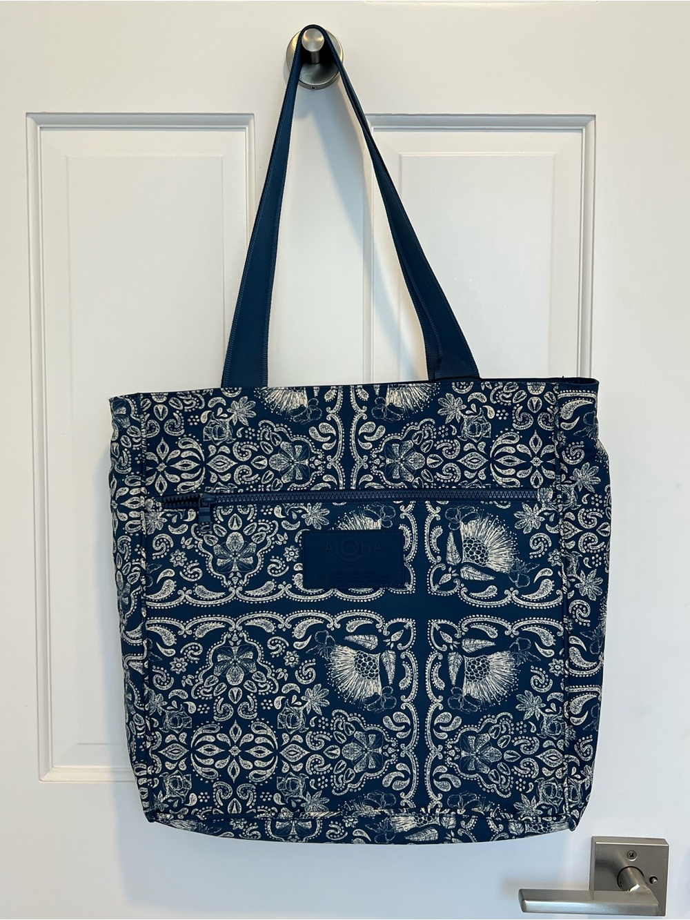 ALOHA Collection KEEP IT LIGHT DAILY TOTE Rodeo Denim Navy Paisley Tote